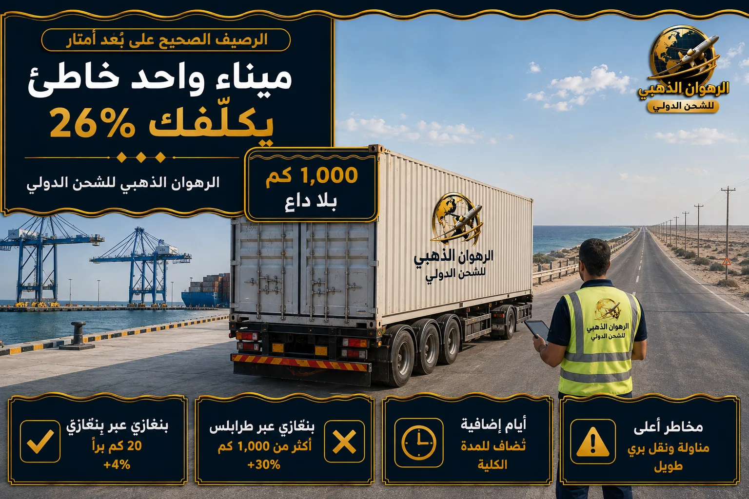 أغلى خطأ على مسار ليبيا حاوية مختومة أمام طريق ساحلي طويل ورصيف قريب غير مستخدم