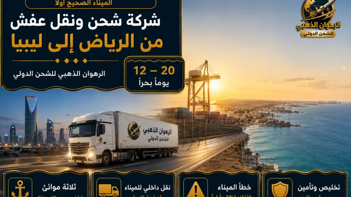 شاحنة من أفق الرياض نحو ميناء التصدير ثم ساحل ليبي طويل