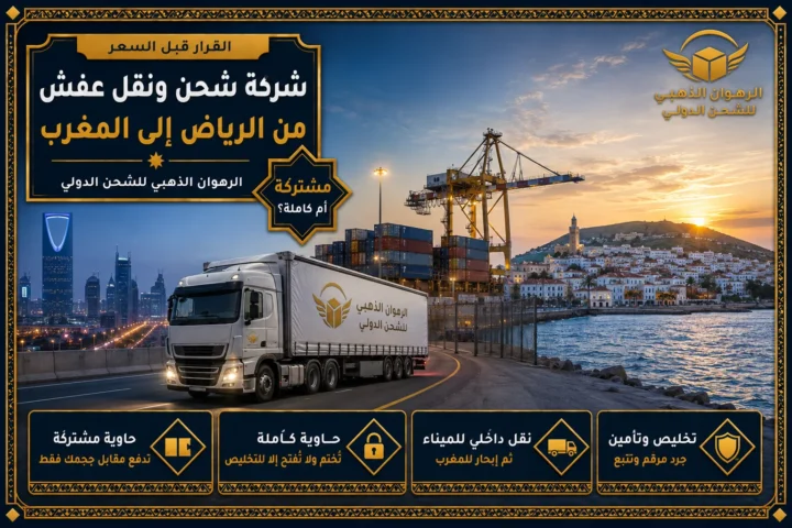 شاحنة من أفق الرياض نحو ميناء التصدير ثم ساحل مغربي