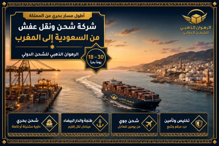 سفينة حاويات في مسار بحري طويل بين ميناء سعودي وساحل مغربي