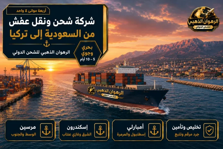 سفينة حاويات بين ميناء سعودي وميناء تركي على البحر المتوسط
