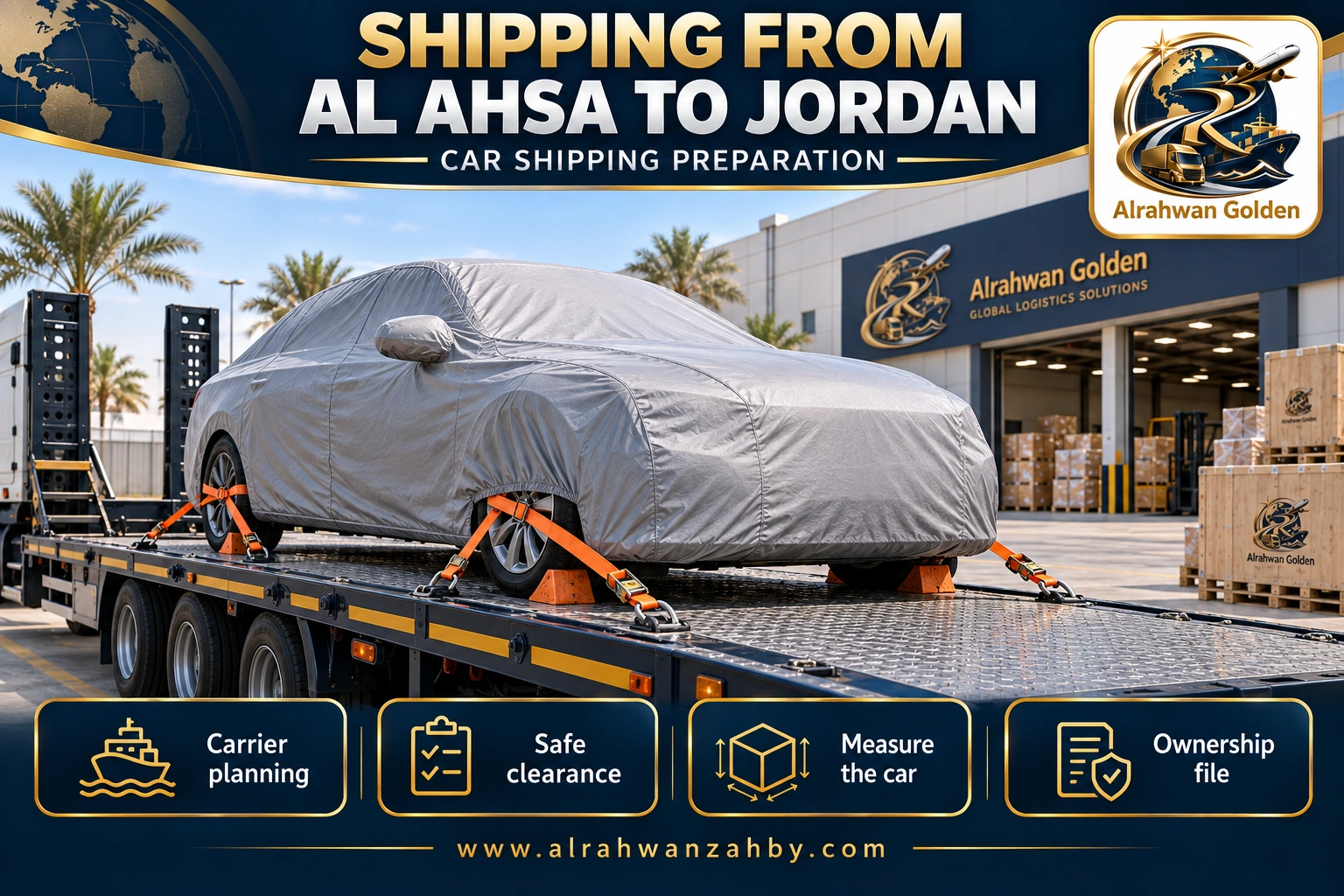 SHIPPING FROM AL AHSA TO JORDAN — CAR SHIPPING PREPARATION