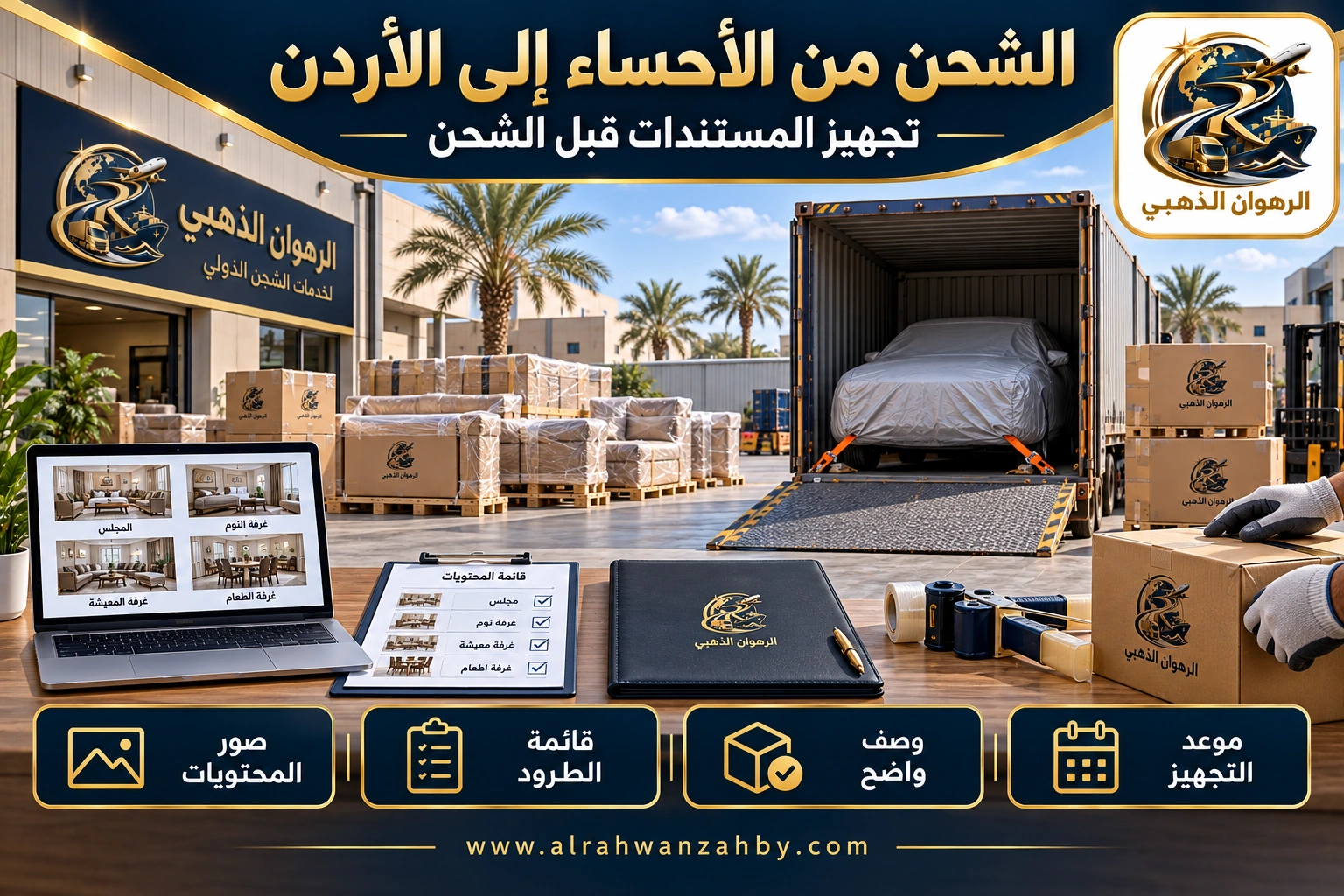 الشحن من الأحساء إلى الأردن — تجهيز المستندات قبل الشحن