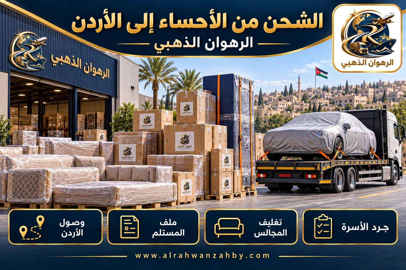 الشحن من الأحساء إلى الأردن — الرهوان الذهبي