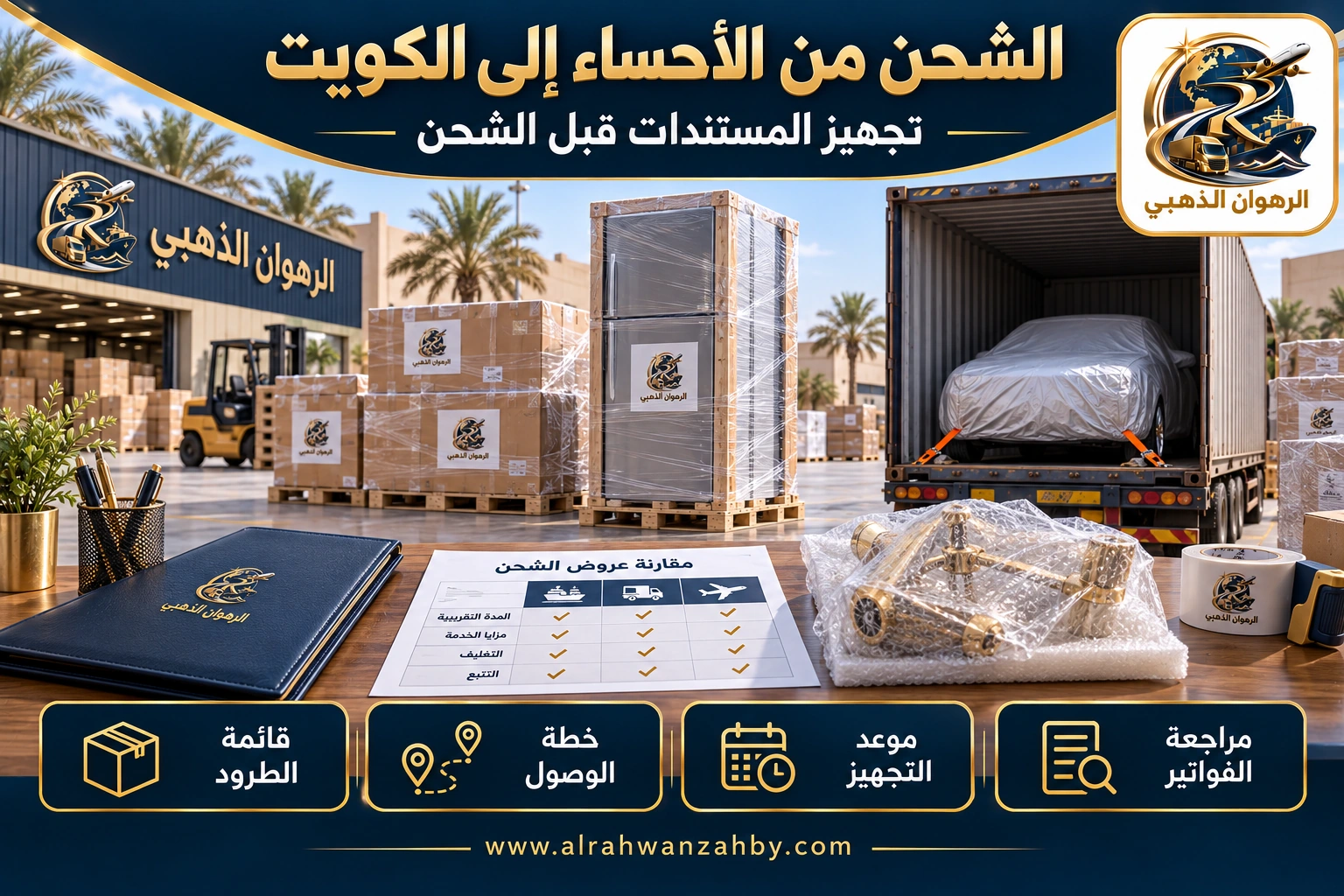 الشحن من الأحساء إلى الكويت — تجهيز المستندات قبل الشحن