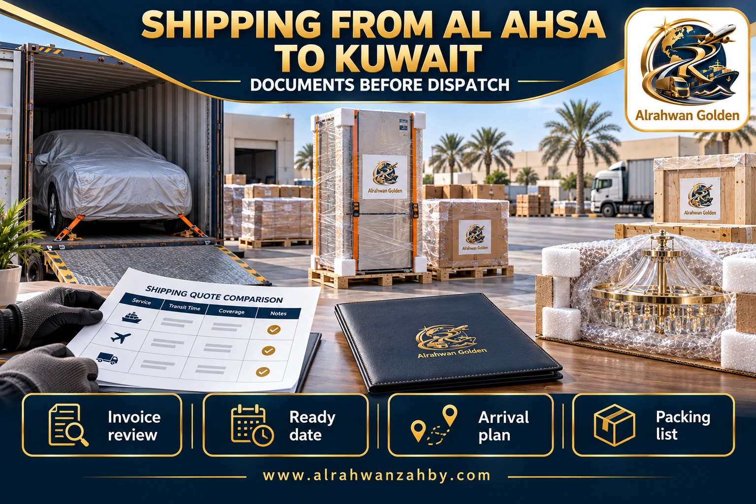 SHIPPING FROM AL AHSA TO KUWAIT — DOCUMENTS BEFORE DISPATCH