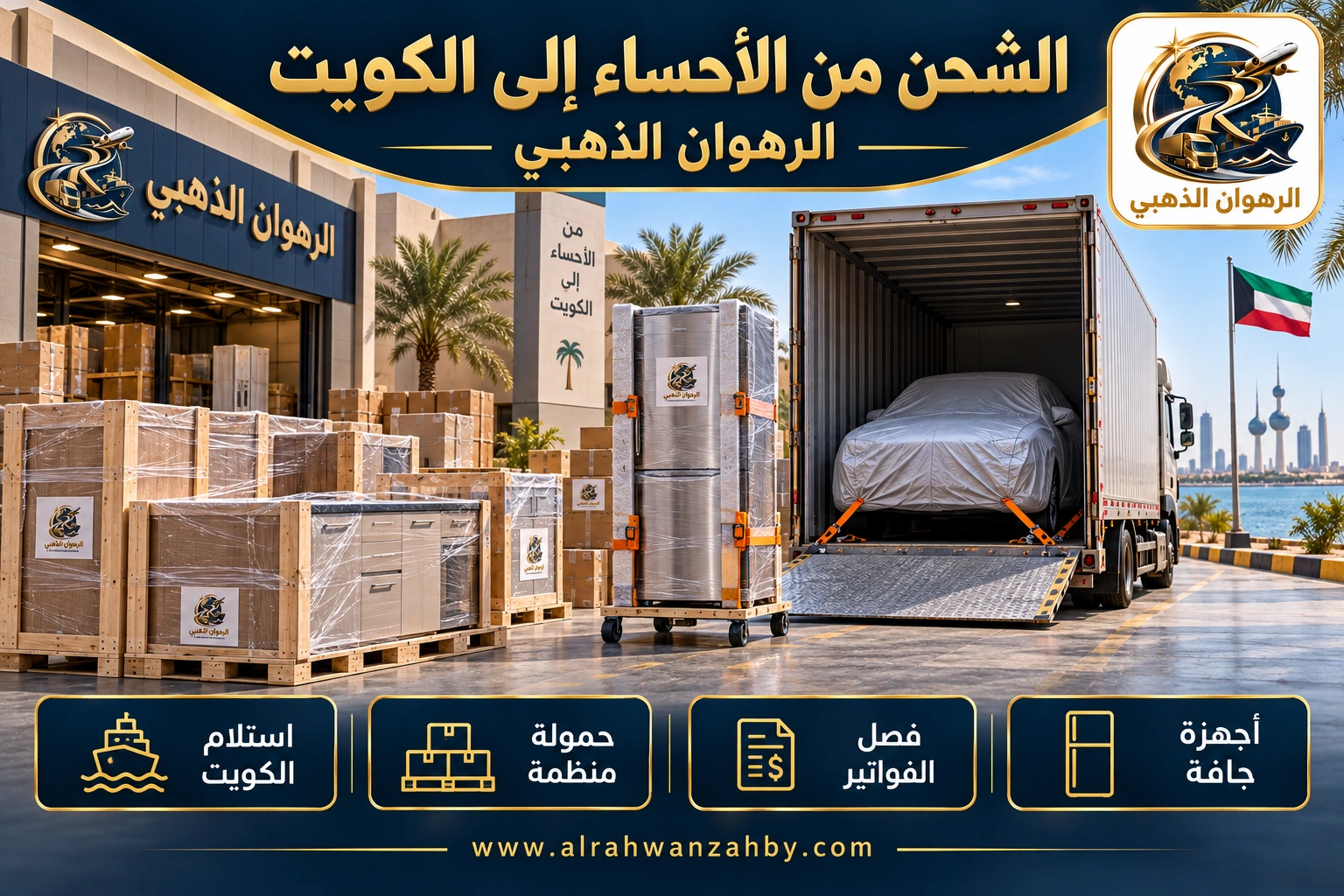 الشحن من الأحساء إلى الكويت — الرهوان الذهبي