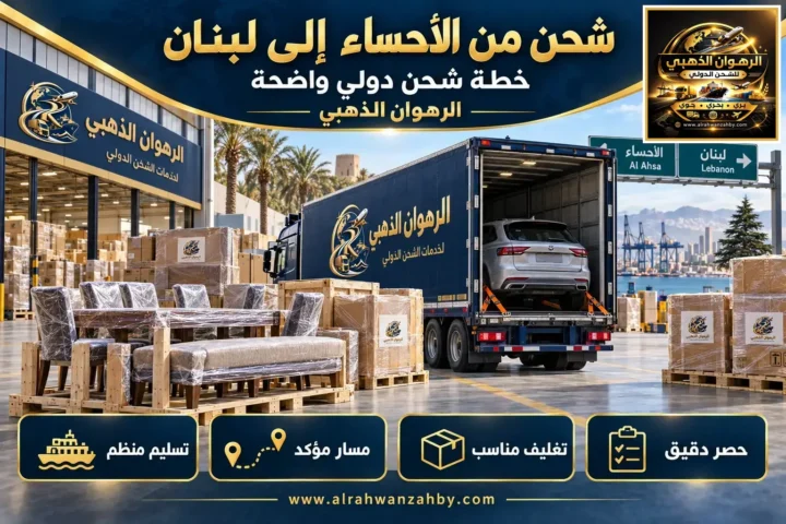 شحن من الأحساء إلى لبنان — خطة شحن دولي واضحة