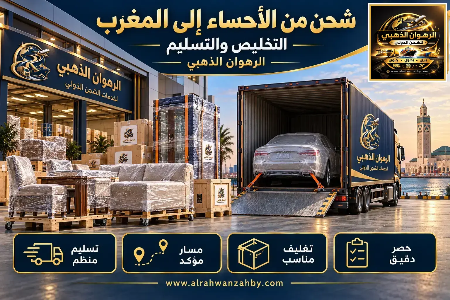 شحن من الأحساء إلى المغرب — التخليص والتسليم