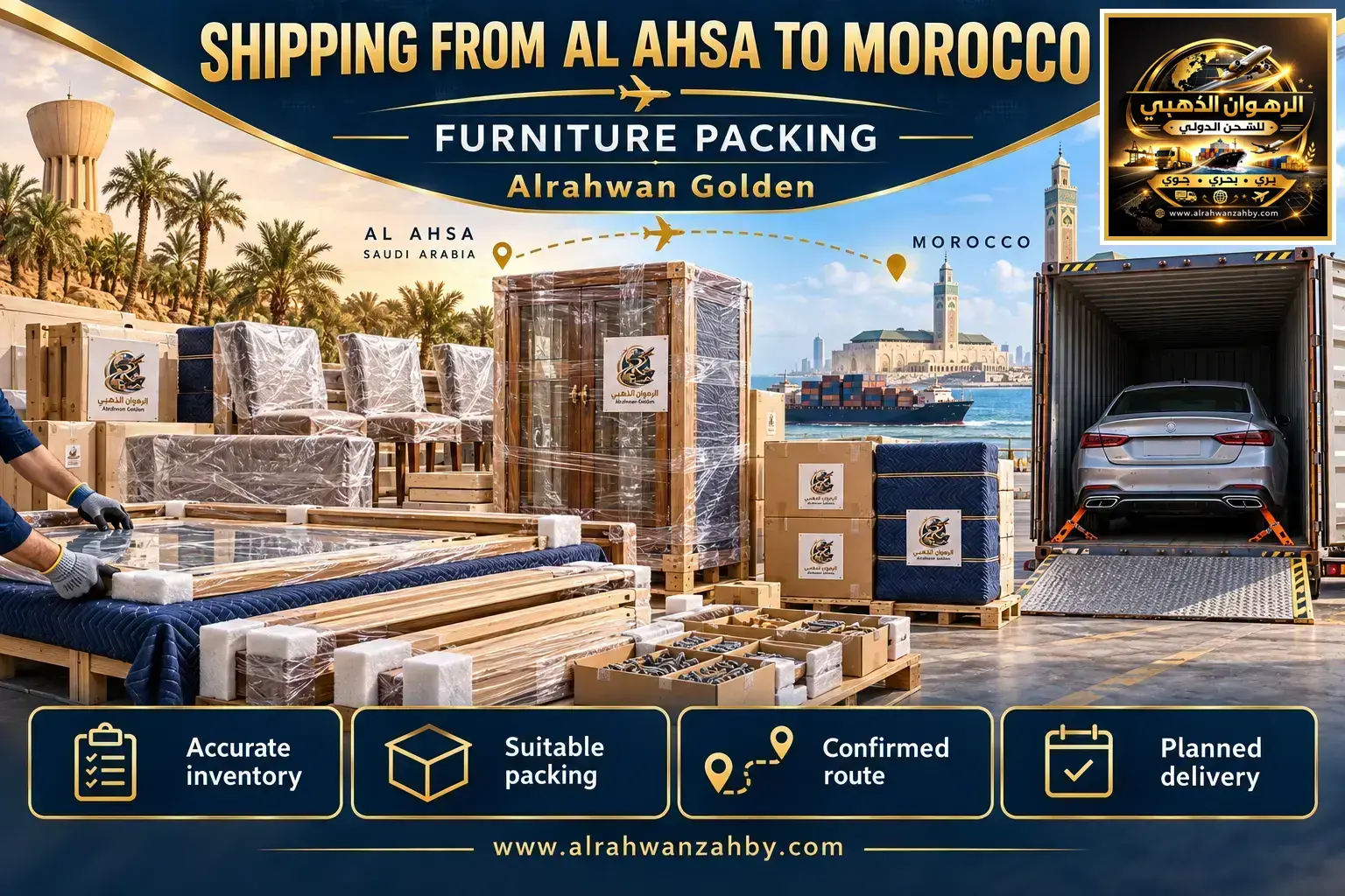 Shipping From Al Ahsa To Morocco — Furniture Packing