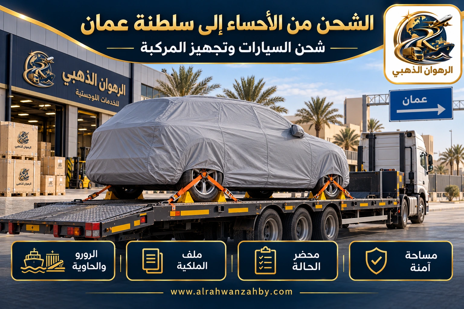 الشحن من الأحساء إلى سلطنة عمان — شحن السيارات وتجهيز المركبة