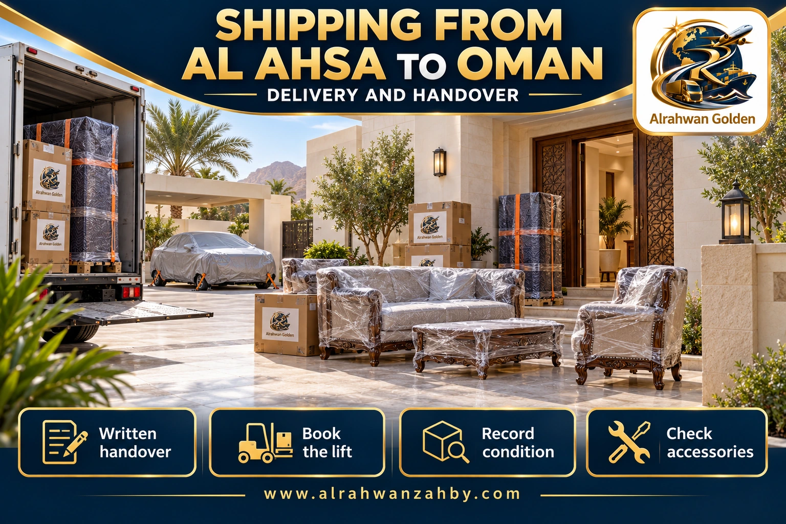 SHIPPING FROM AL AHSA TO OMAN — DELIVERY AND HANDOVER