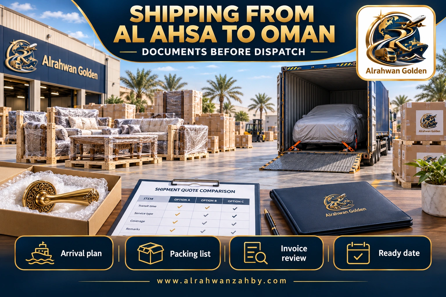 SHIPPING FROM AL AHSA TO OMAN — DOCUMENTS BEFORE DISPATCH