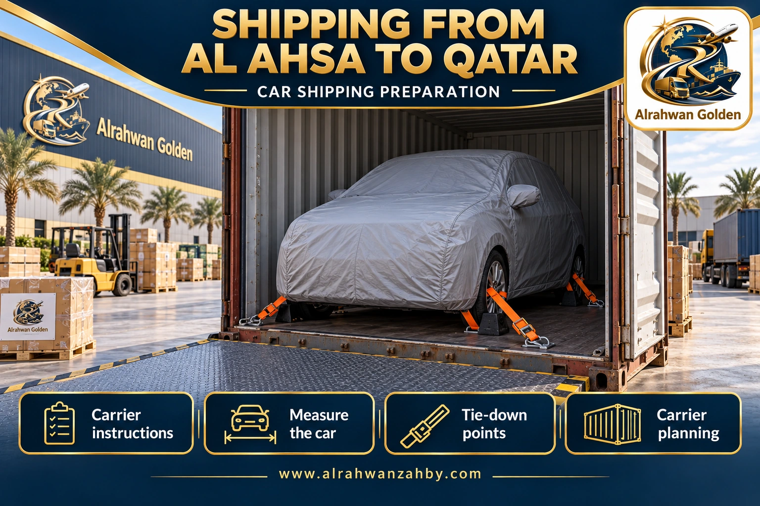 SHIPPING FROM AL AHSA TO QATAR — CAR SHIPPING PREPARATION