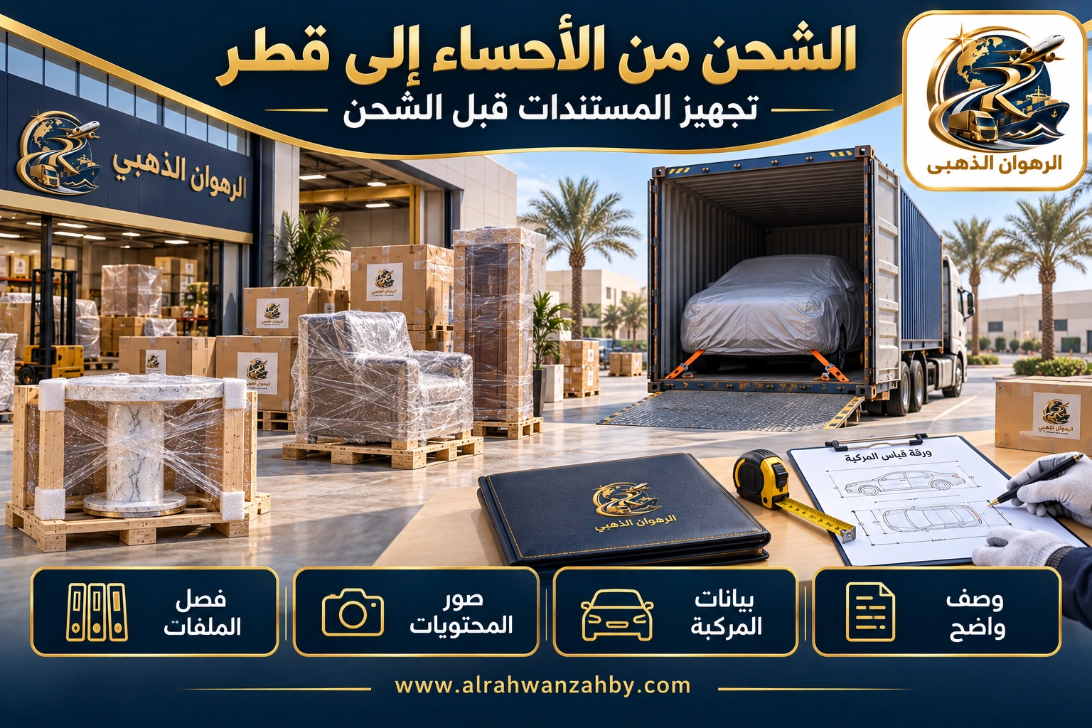 الشحن من الأحساء إلى قطر — تجهيز المستندات قبل الشحن