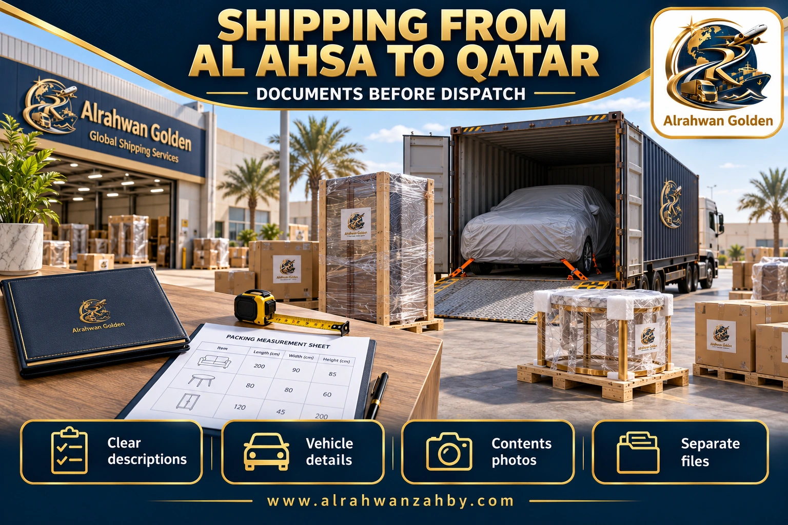 SHIPPING FROM AL AHSA TO QATAR — DOCUMENTS BEFORE DISPATCH