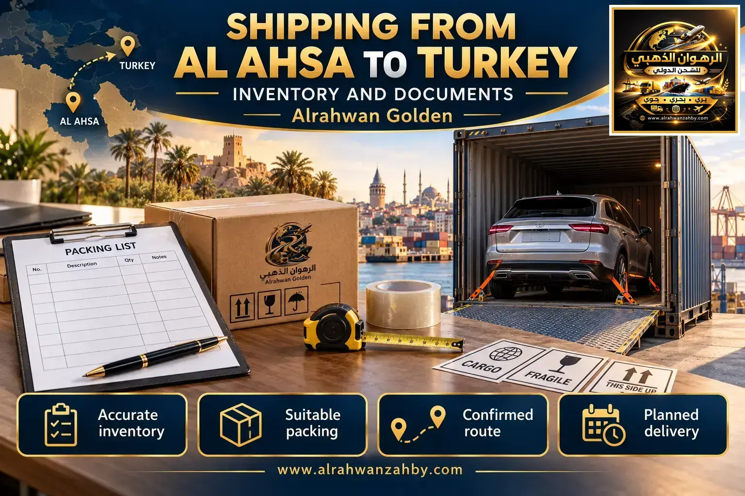 Shipping From Al Ahsa To Turkey — Inventory And Documents