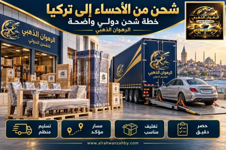 شحن من الأحساء إلى تركيا — خطة شحن دولي واضحة