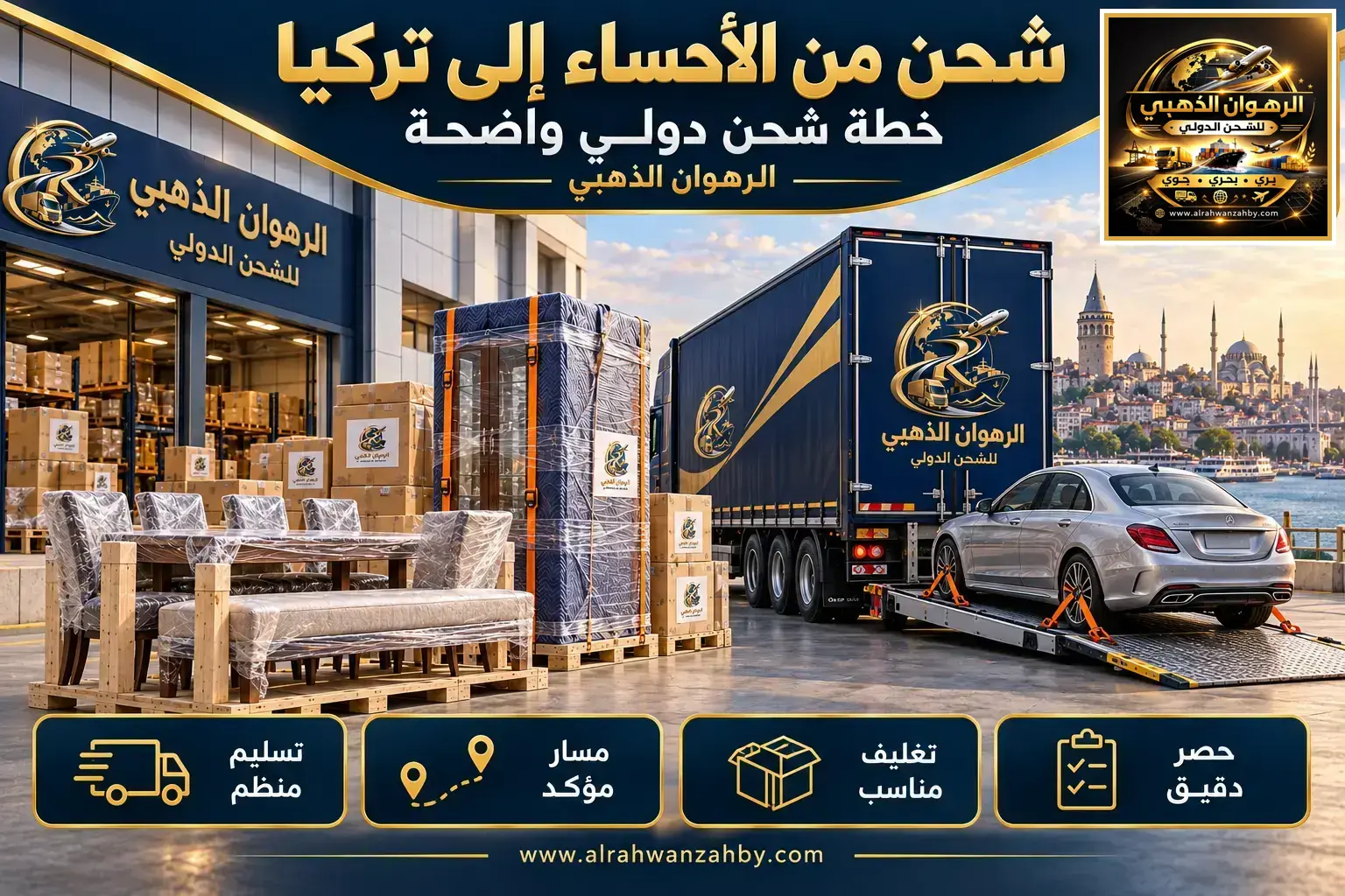شحن من الأحساء إلى تركيا — خطة شحن دولي واضحة