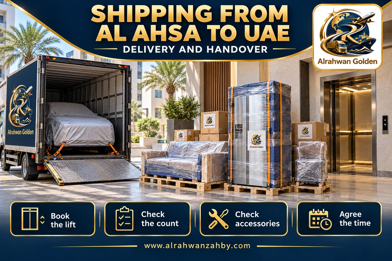 SHIPPING FROM AL AHSA TO UAE — DELIVERY AND HANDOVER