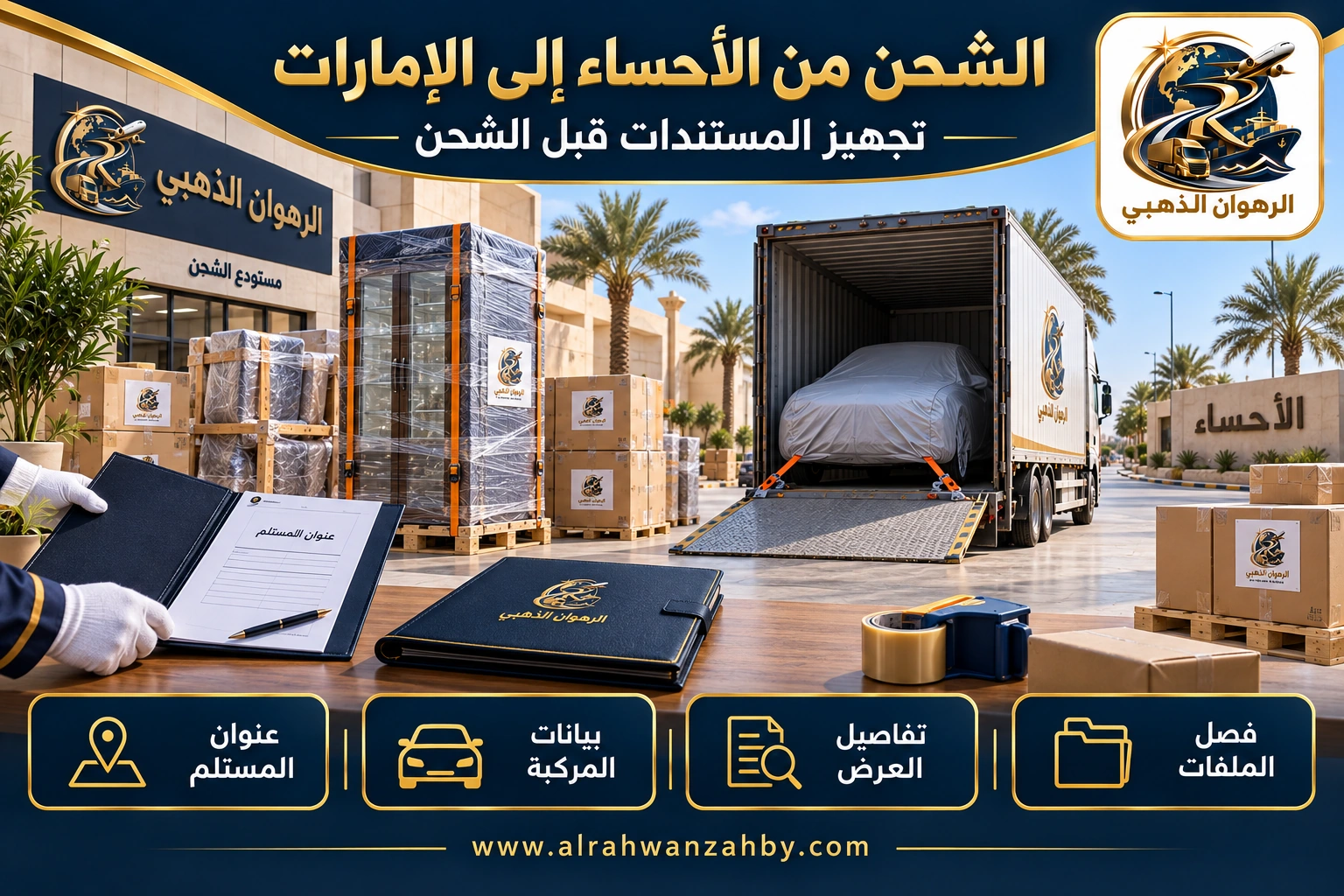 الشحن من الأحساء إلى الإمارات — تجهيز المستندات قبل الشحن