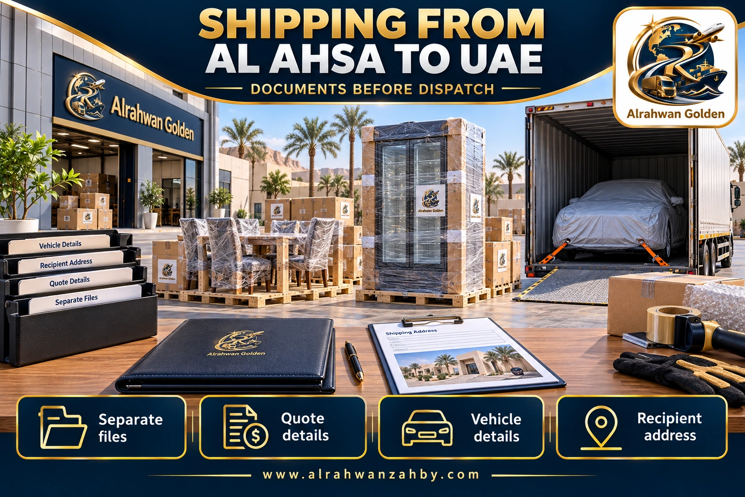 SHIPPING FROM AL AHSA TO UAE — DOCUMENTS BEFORE DISPATCH