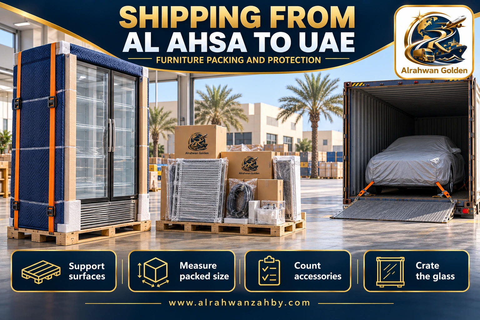 SHIPPING FROM AL AHSA TO UAE — FURNITURE PACKING AND PROTECTION