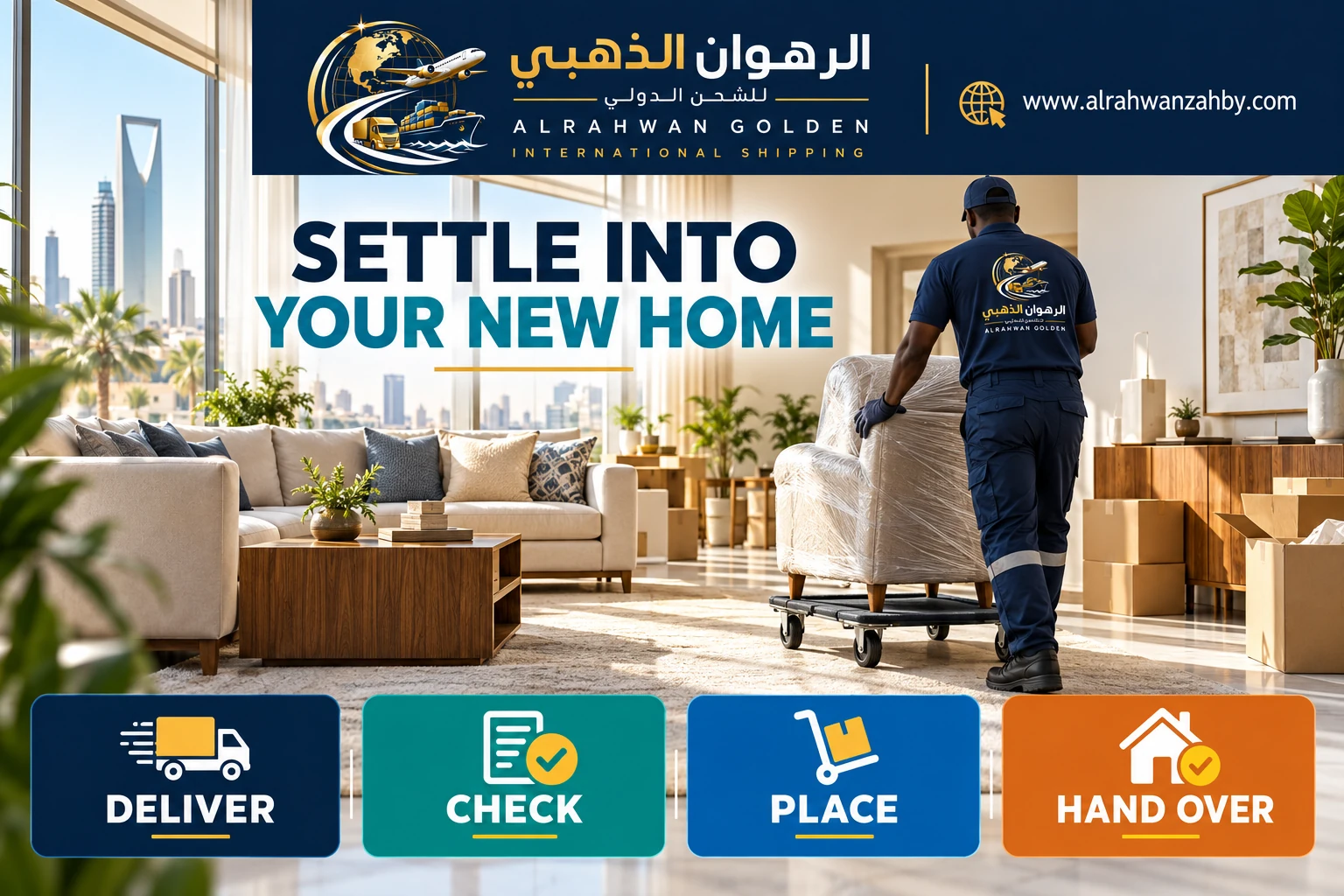 Furniture delivery and placement in a new home