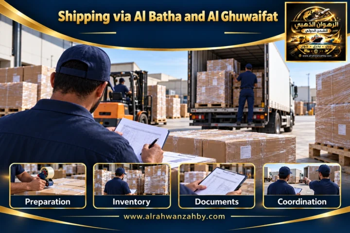 Shipping via Al Batha and Al Ghuwaifat