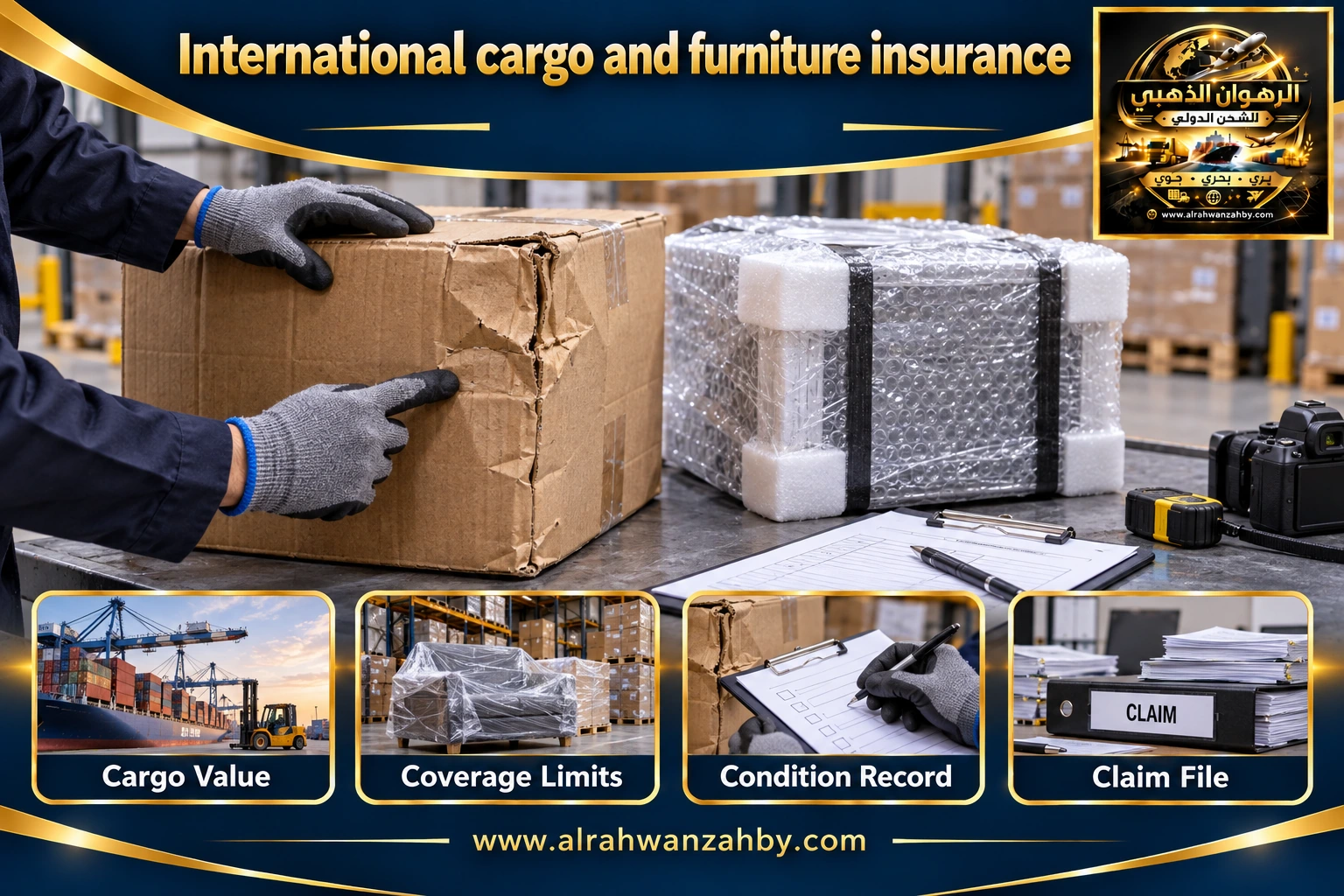International cargo and furniture insurance — preparation and delivery