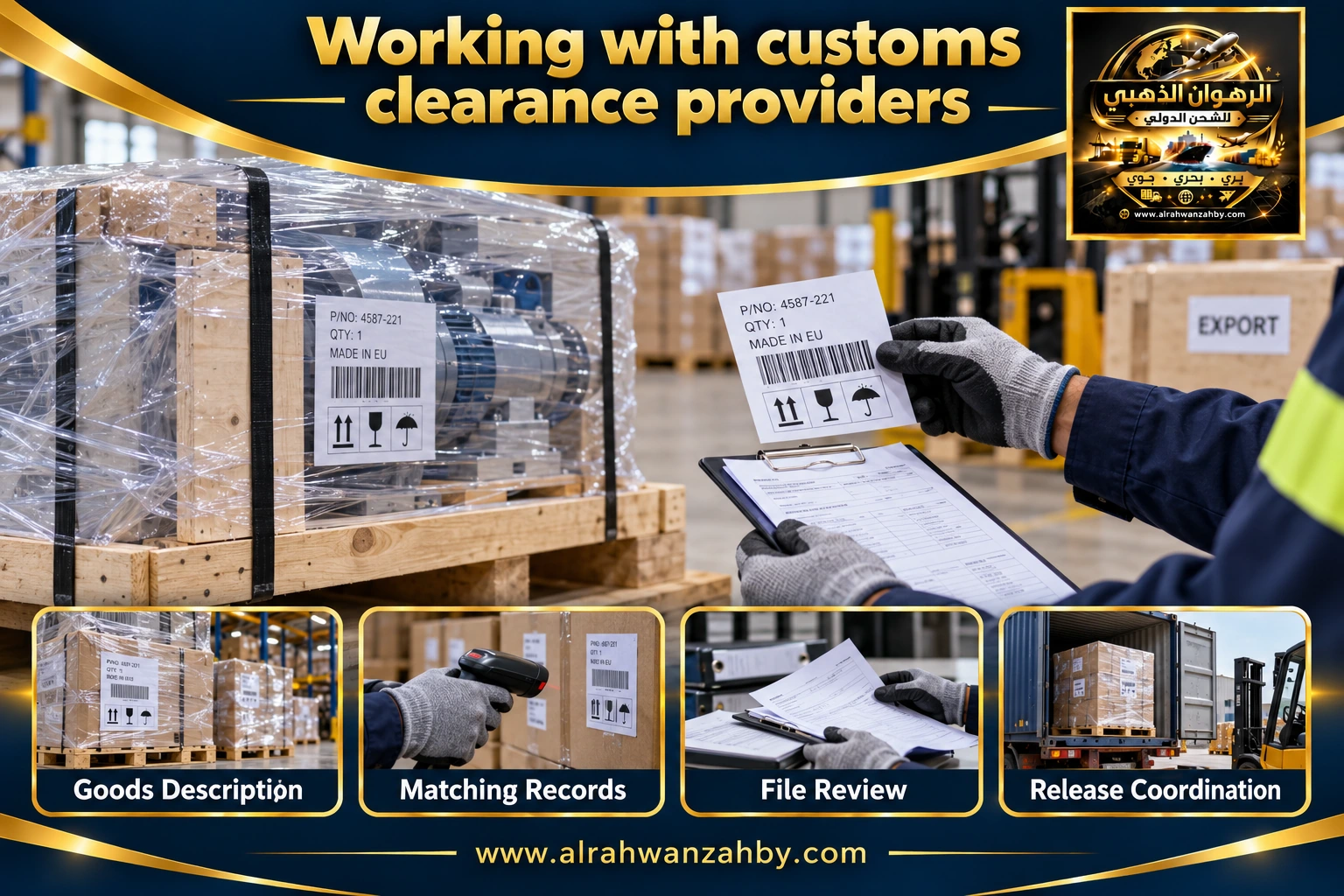 Working with customs clearance providers — preparation and delivery