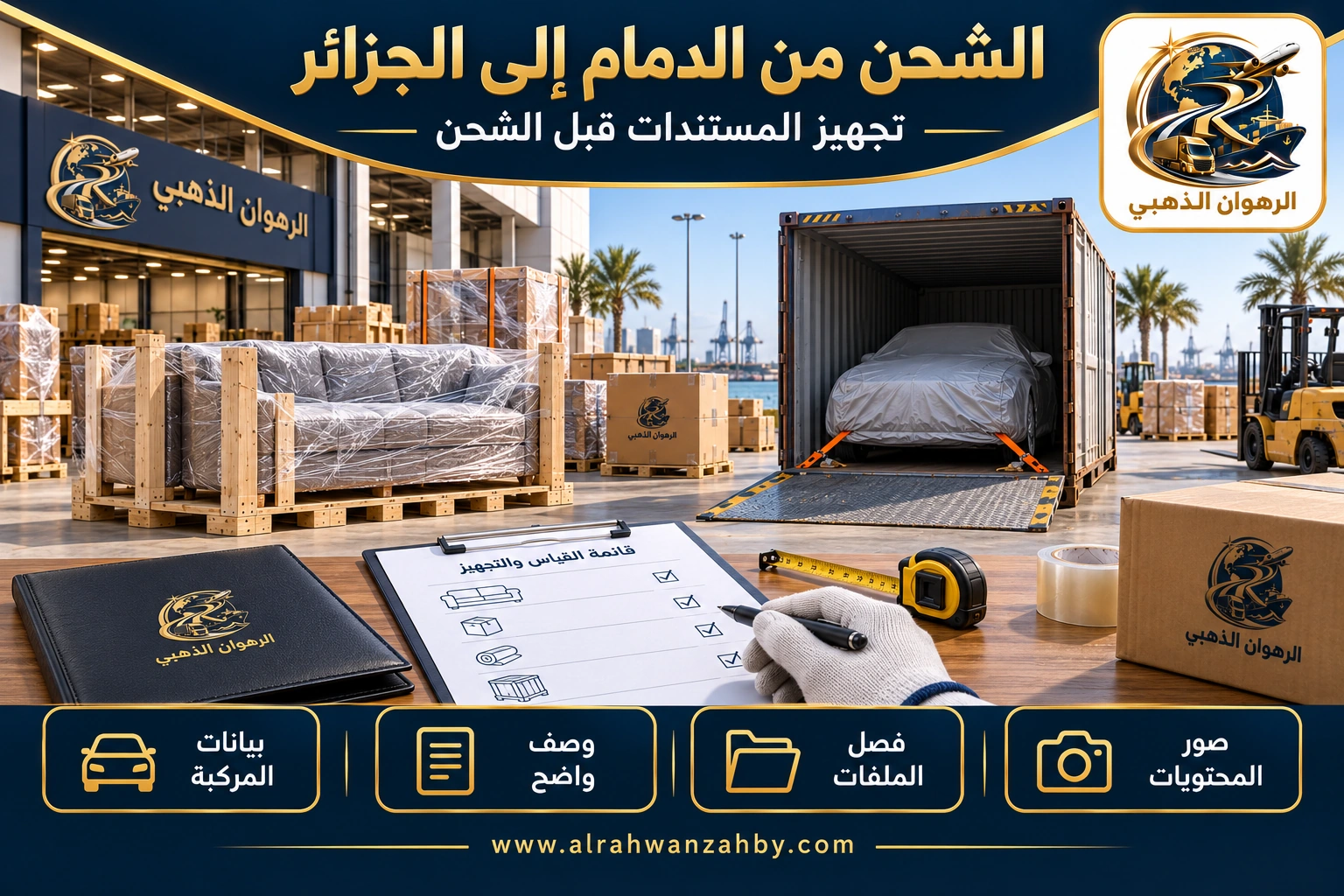الشحن من الدمام إلى الجزائر — تجهيز المستندات قبل الشحن