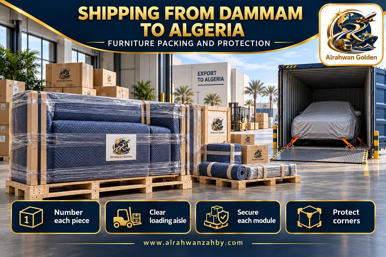 SHIPPING FROM DAMMAM TO ALGERIA — FURNITURE PACKING AND PROTECTION