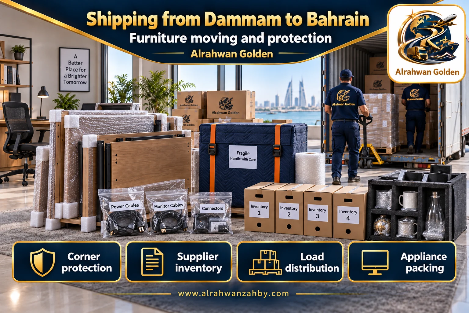 Furniture moving and protection — Shipping from Dammam to Bahrain