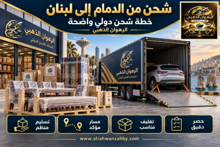 شحن من الدمام إلى لبنان — خطة شحن دولي واضحة