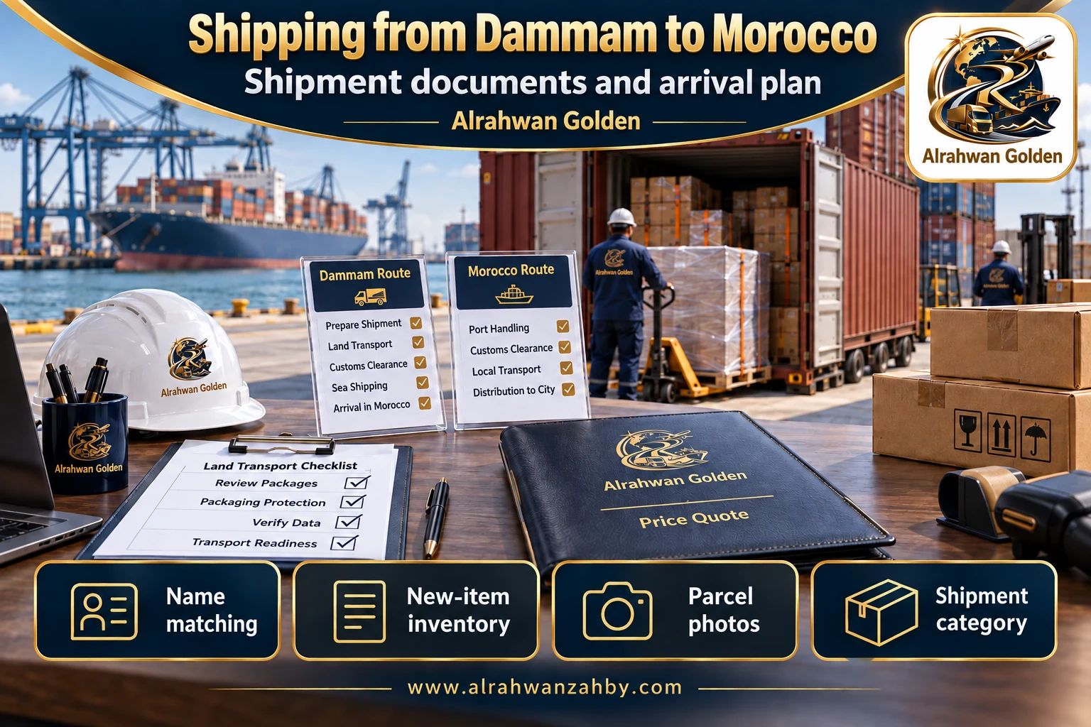 Shipment documents and arrival plan — Shipping from Dammam to Morocco