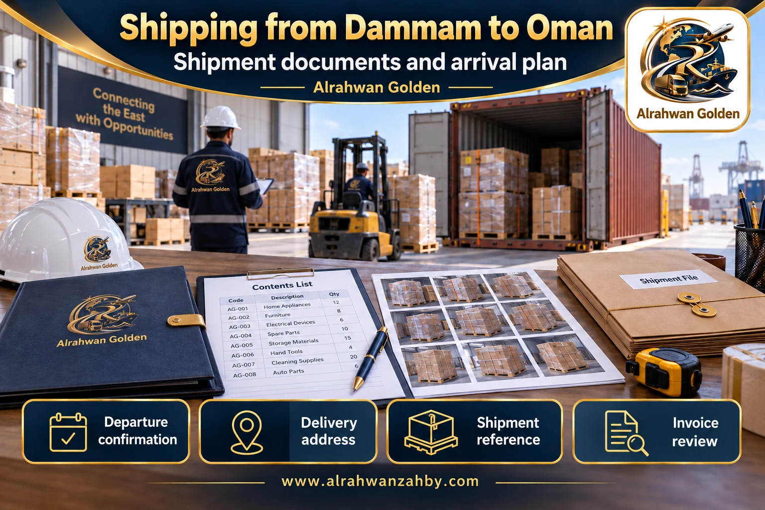 Delivery and inventory check — Shipping from Dammam to Oman