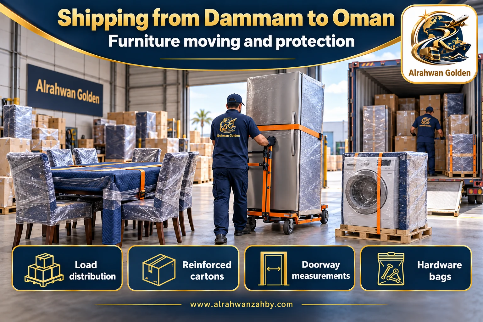 Furniture moving and protection — Shipping from Dammam to Oman