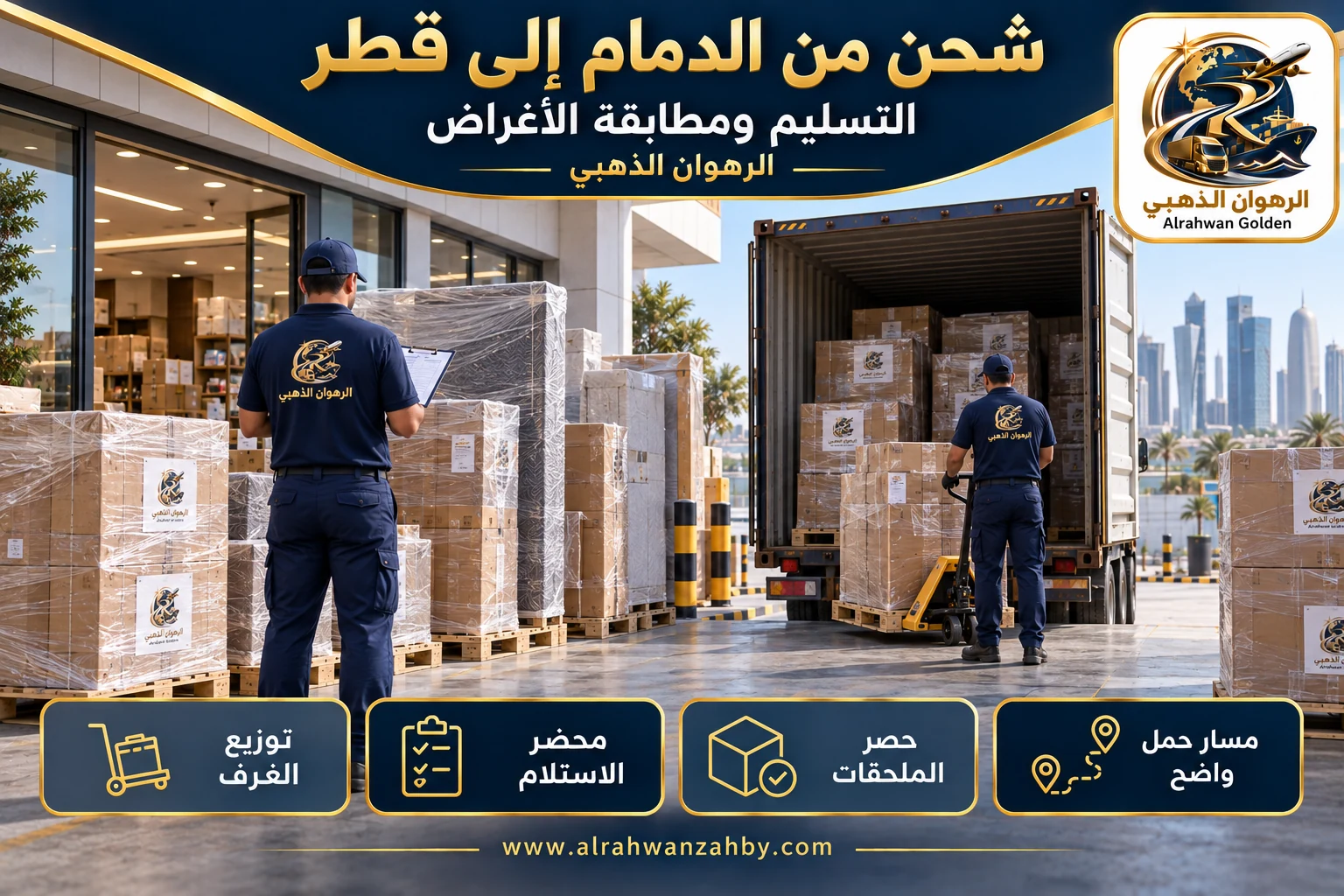 التسليم ومطابقة الأغراض — شحن من الدمام إلى قطر