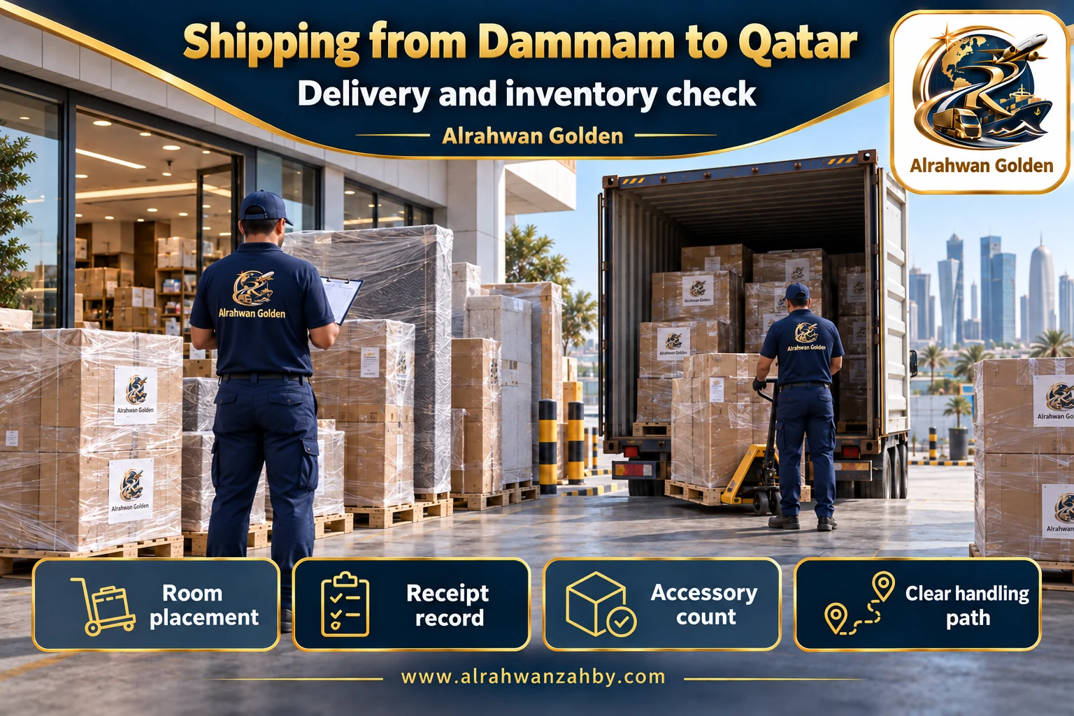 Delivery and inventory check — Shipping from Dammam to Qatar