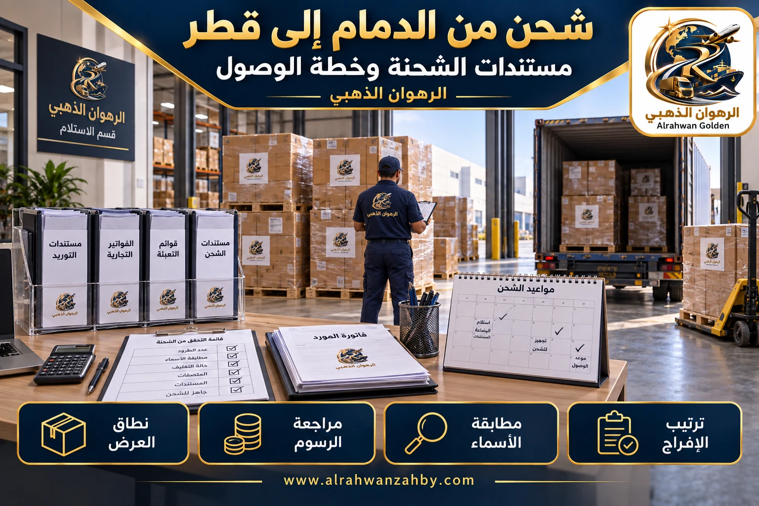 مستندات الشحنة وخطة الوصول — شحن من الدمام إلى قطر