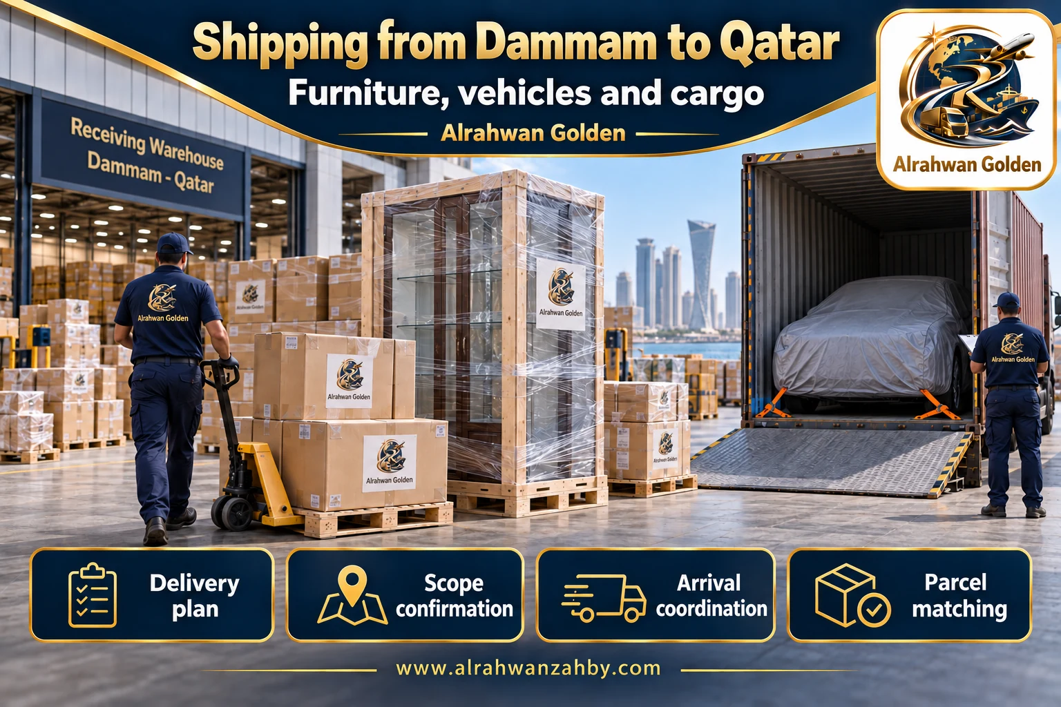 Furniture, vehicles and cargo — Shipping from Dammam to Qatar