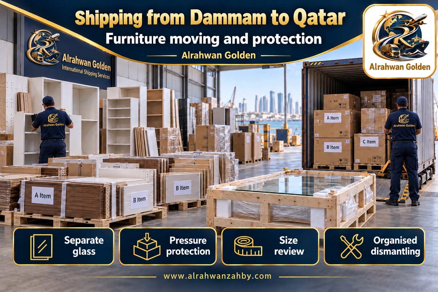 Furniture moving and protection — Shipping from Dammam to Qatar