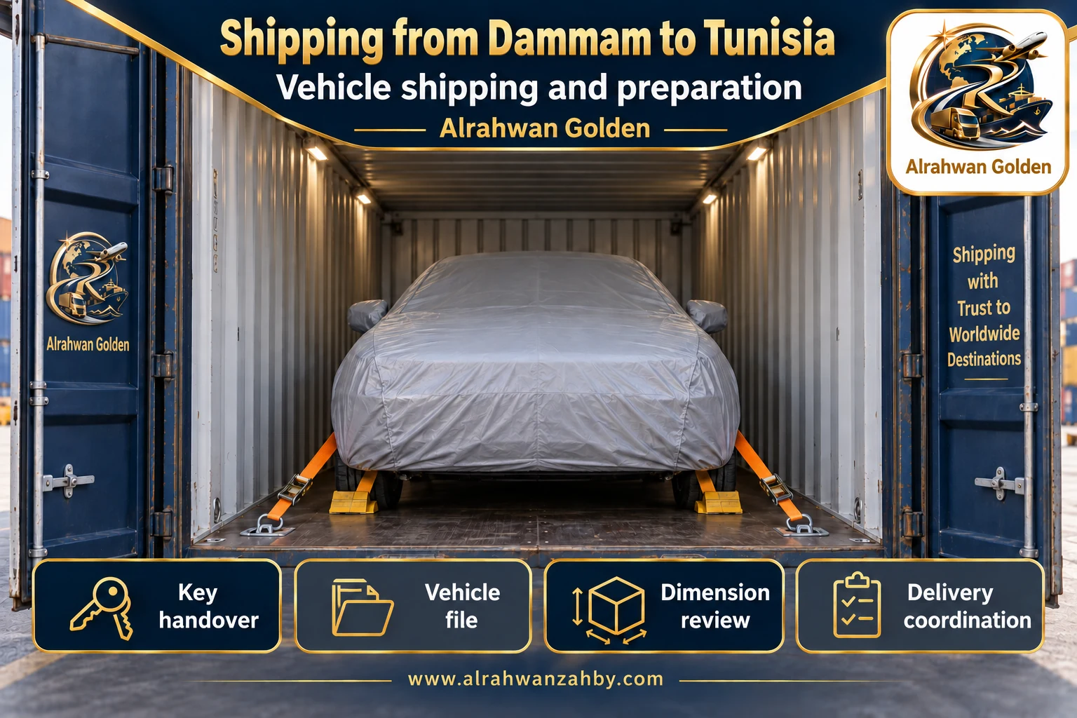 Vehicle shipping and preparation — Shipping from Dammam to Tunisia