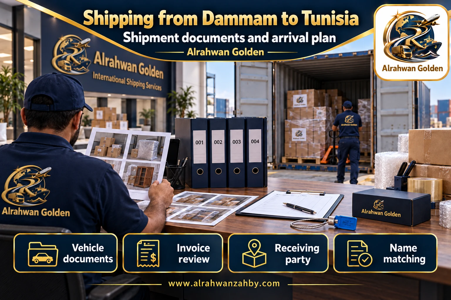 Shipment documents and arrival plan — Shipping from Dammam to Tunisia