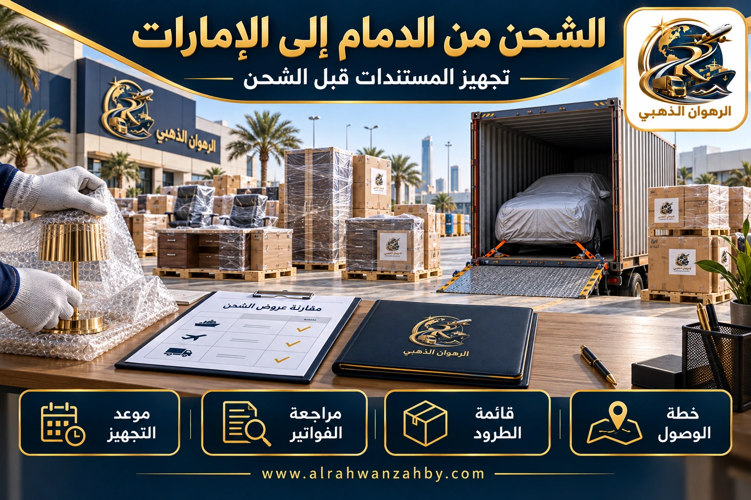 الشحن من الدمام إلى الإمارات — تجهيز المستندات قبل الشحن
