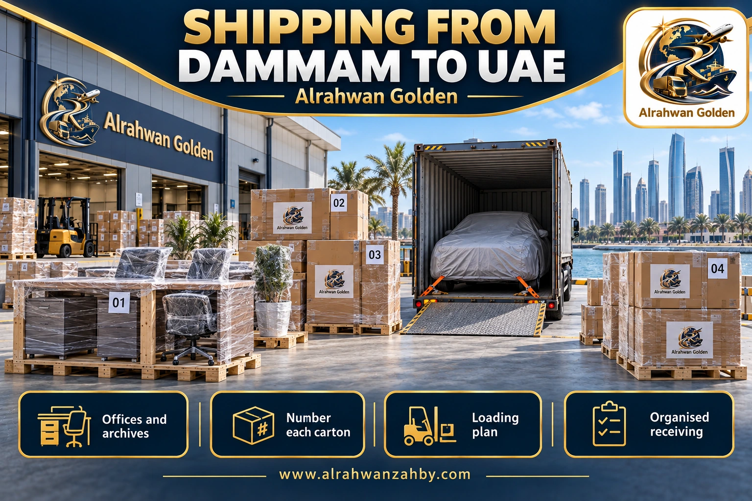 SHIPPING FROM DAMMAM TO UAE — Alrahwan Golden