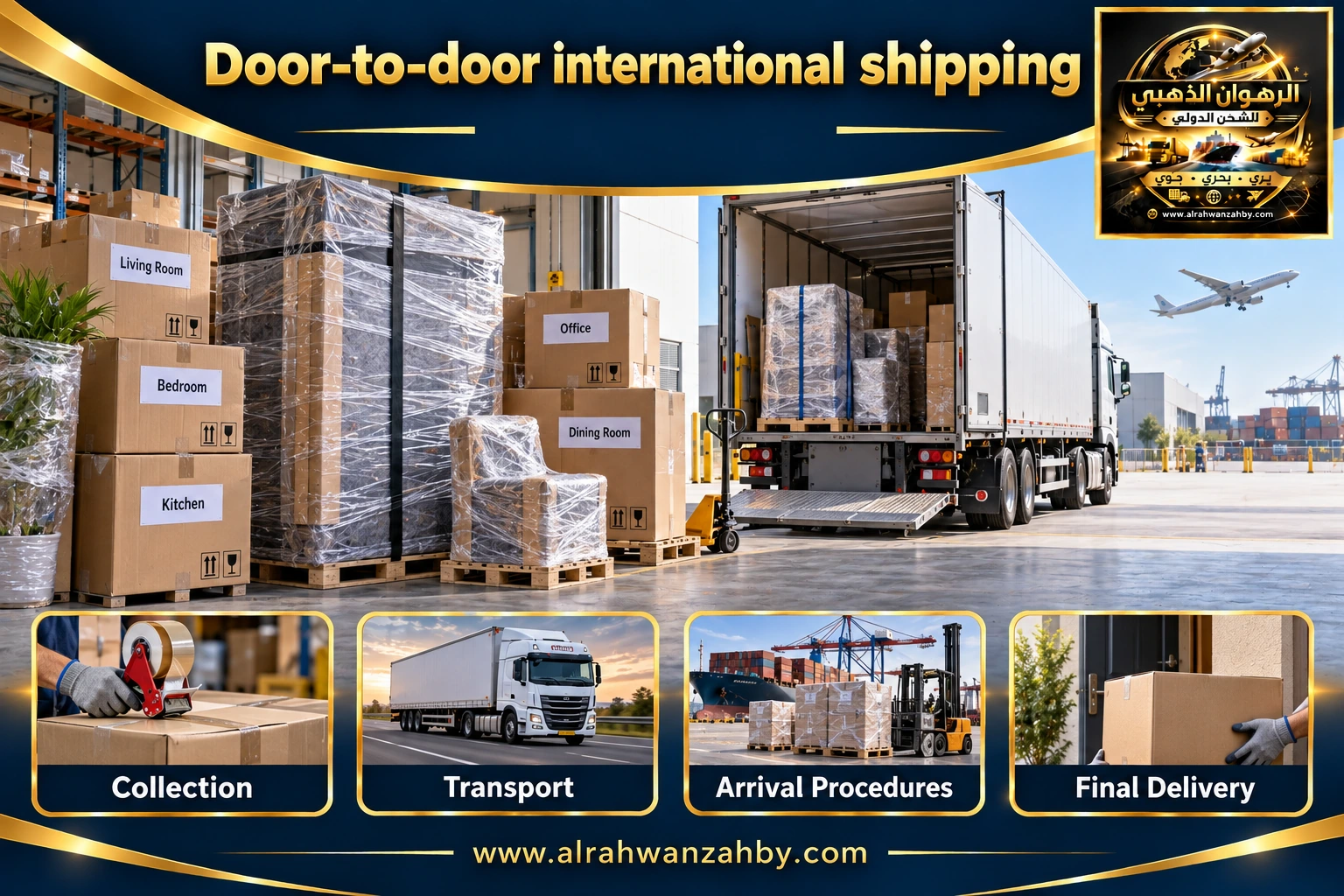 Door-to-door international shipping — preparation and delivery