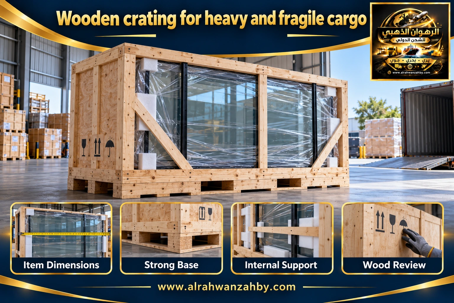 Wooden crating for heavy and fragile cargo — preparation and delivery