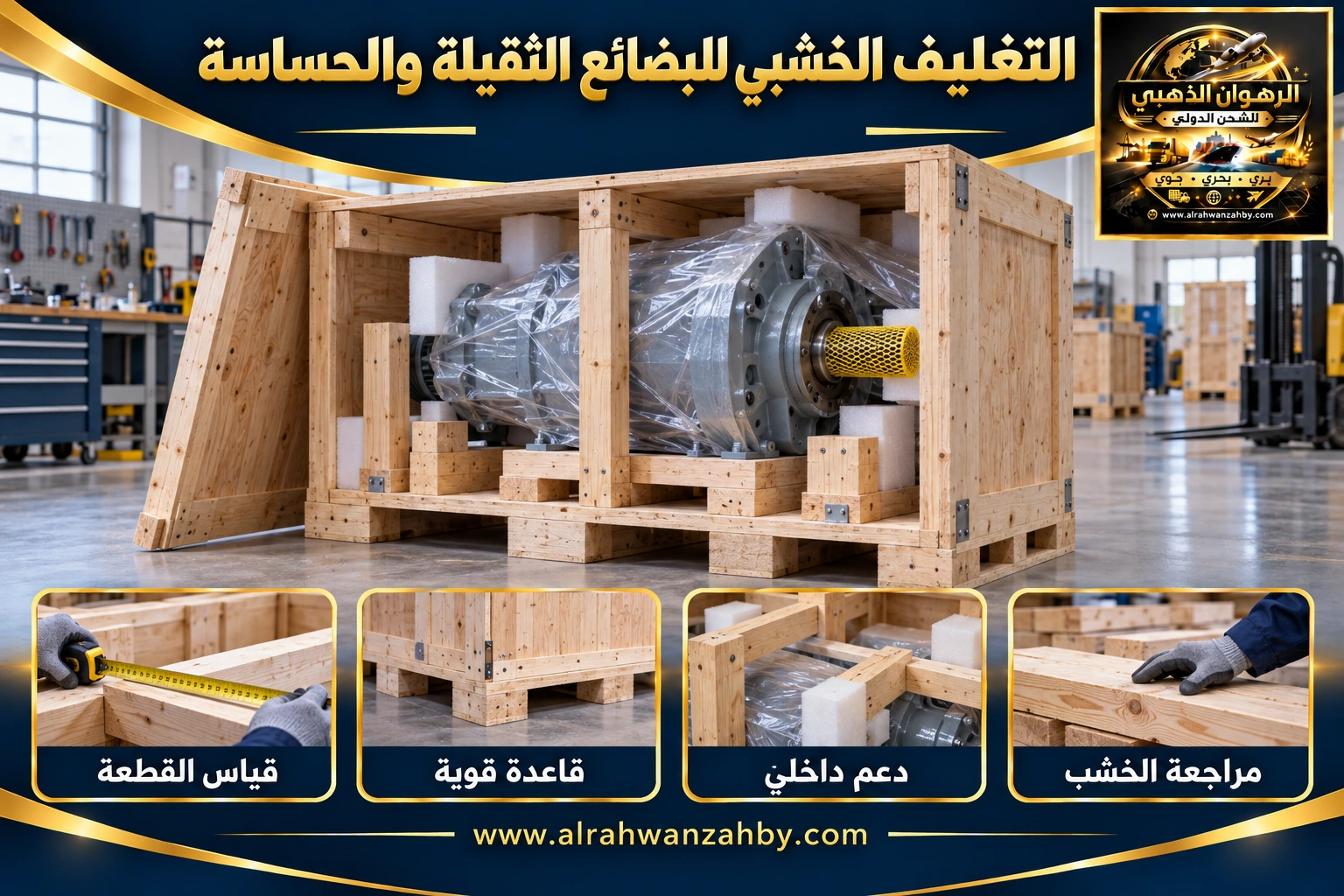 التغليف الخشبي للبضائع الثقيلة والحساسة